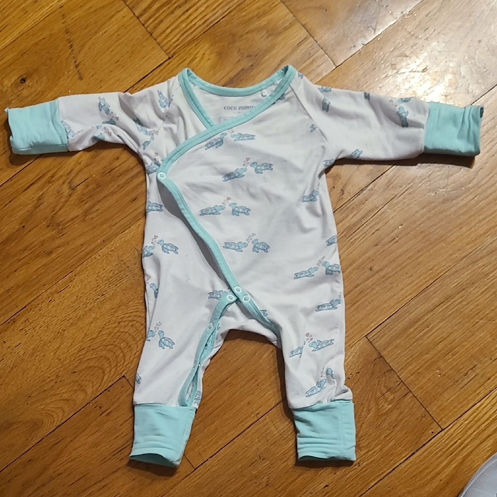 Newborn Kimono Snap Sleeper with Turtles